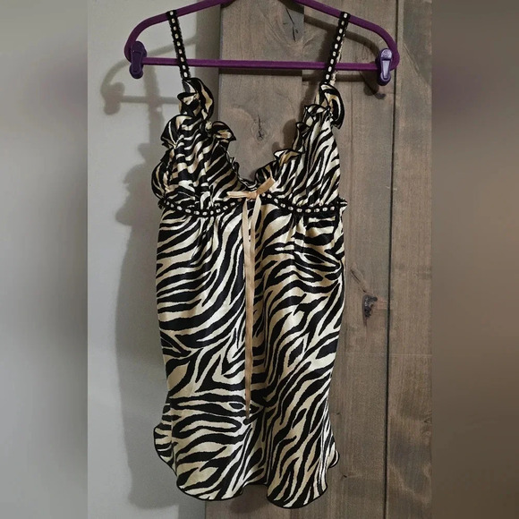 Seductive Wear by Cinema Exoile Zebra print camisole and top lingerie set.Size M - Picture 2 of 16
